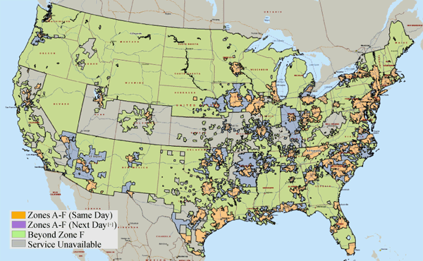 Forward Air Local 2 Local Zone Coverage